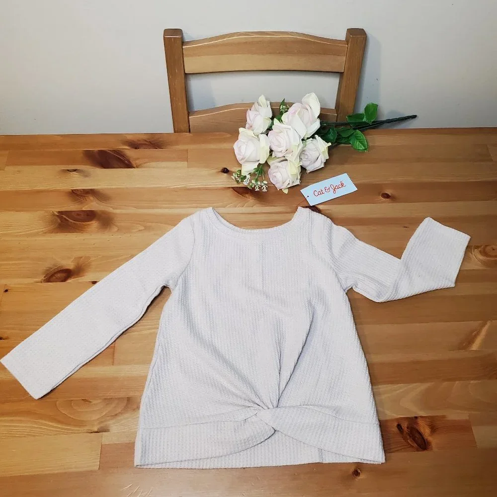 Cat & Jack Toddler Girl Cozy Waffle-Knit Twist Long Sleeve Top